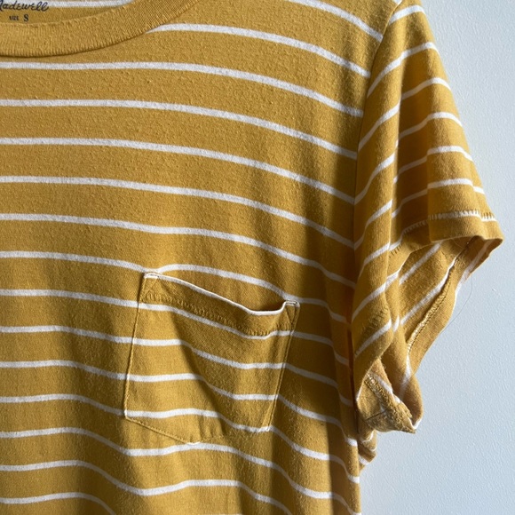 Madewell ~ Radio Tee in Largo Stripe in Bronzed Buttercup - Picture 8 of 9